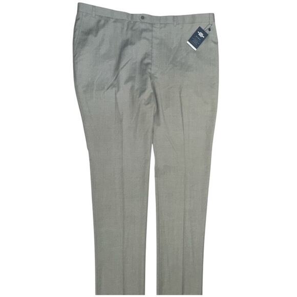 Hart Schaffner Marx Pants 48 Regular New York Fit Gray Lightweight Wool Unhemmed - Picture 1 of 6